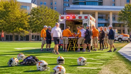 Tennessee safety Edrees Farooq taken to hospital after leg injury in practice