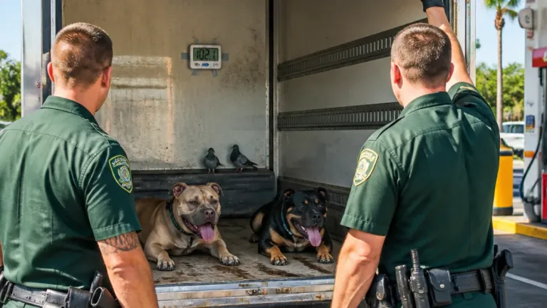 Father, son charged after pets found in sweltering moving truck during 600-mile trip