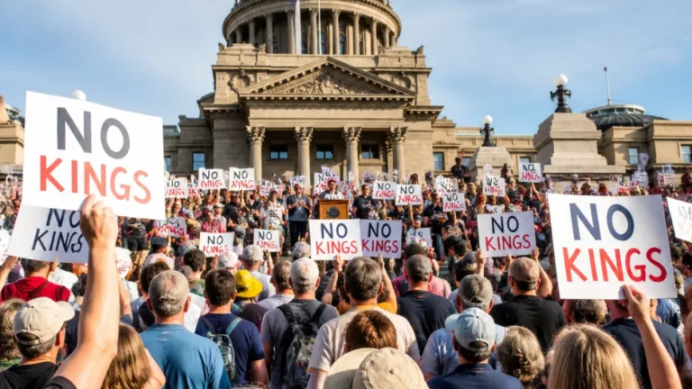 Hundreds gather at Idaho Capitol for 'No Kings' rally as early voting nears