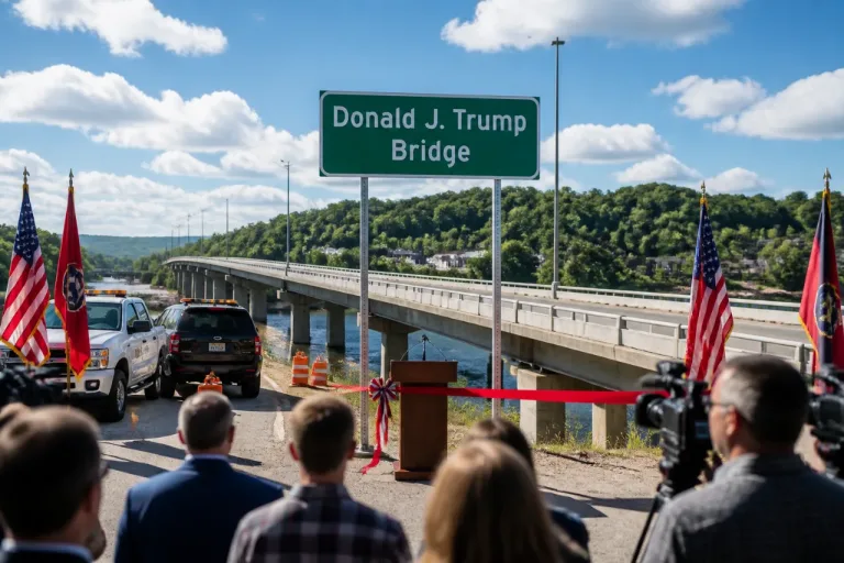 Interstate 40 span in Dandridge renamed the Donald J. Trump Bridge at roadside ceremony