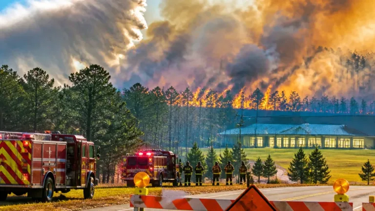 Large wildfire burns about 1,300 acres in Calhoun County, prompts evacuations and road closures