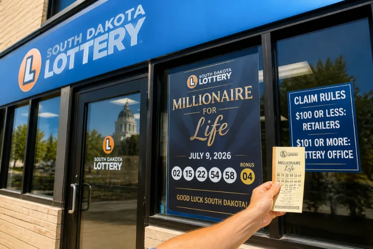 South Dakota Lottery: Millionaire for Life numbers and claiming rules for July 9, 2026